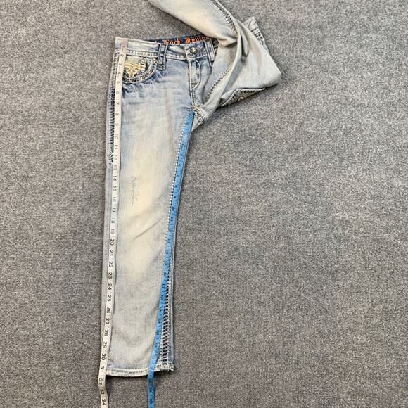 Rock Revival Womens 25 Denim Ella Low Rise Stretch Embellished Pockets Capri - Picture 3 of 12